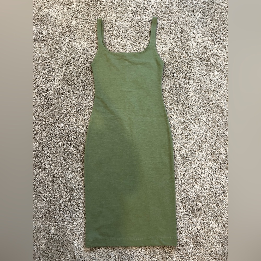 Zara Olive Green Midi Dress